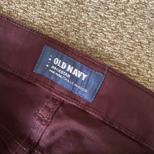 Old navy maroon skinny jeans size 10